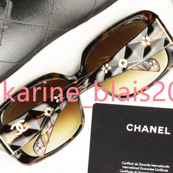 100% genuine authentic CHANEL 5149 B 714 dark havana brown sunglasses crystals - Picture 8 of 11